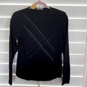 👚Marks & Spencer Black Long Sleeve Shirt with Metal Embellishments Size M VGUC!